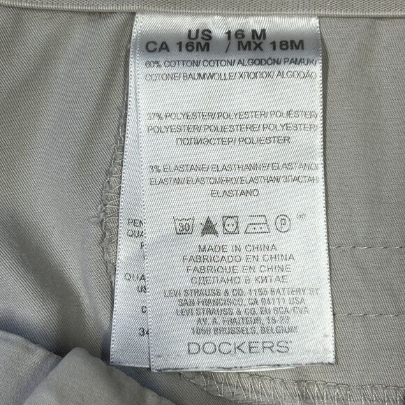 DOCKERS Khaki Pants Womens 16 Medium Beige Tan Casual Work Dressy College School - Picture 10 of 16